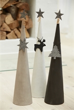 Lübech Living juletræ Cement cone grå, hvid og sort med pynt - Fransenhome